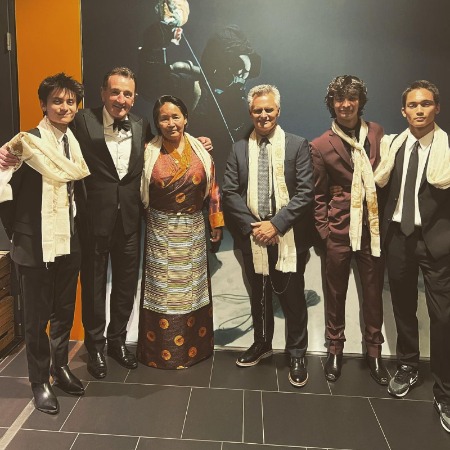 Yonden Trainor with his family to celebrate their grandfather 70th anniversary on summit of Mt. Everest.